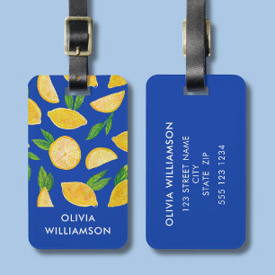 Mediterranean Lemon pattern Luggage Tag