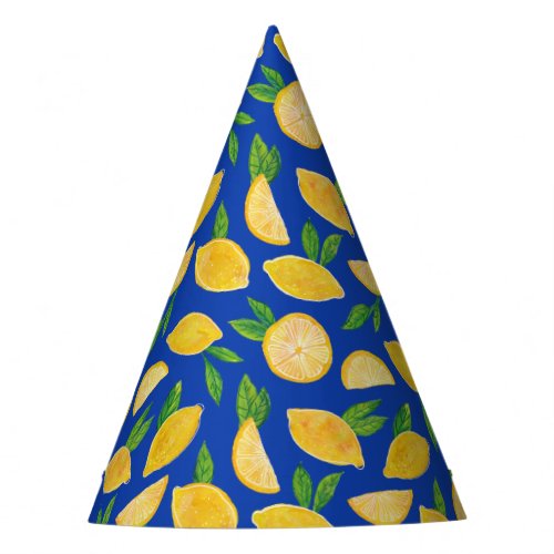 Mediterranean Lemon pattern Party Hat
