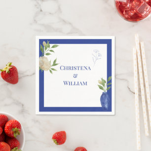 Mediterranean Lemon Personalized Wedding Napkins