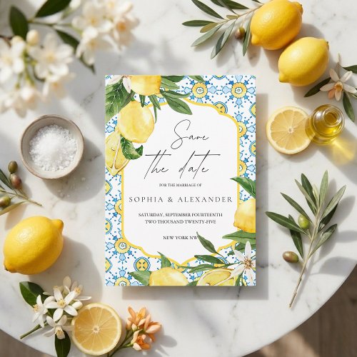 Mediterranean Lemon Save the Date | Italian Amalfi