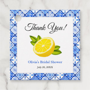 Mediterranean Lemon Thank You Bridal Shower Favor Tags