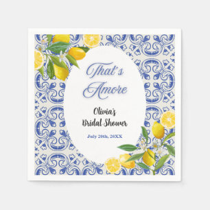 Mediterranean Lemon That's Amore Bridal Shower Napkins