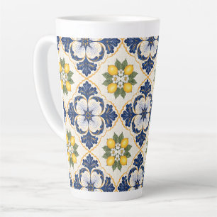 Mediterranean Lemon Tile Italian Talavera Latte Mug