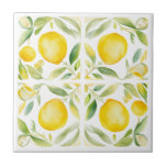 Mediterranean Lemon Tuscany Design Ceramic Tile<br><div class="desc">Mediterranean lemon Tuscan design ceramic tile.</div>