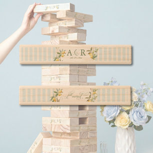 Mediterranean Lemon Wedding Outdoor Topple Tower