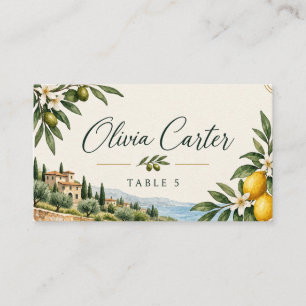 Mediterranean Lemon Wedding Place Cards Italian
