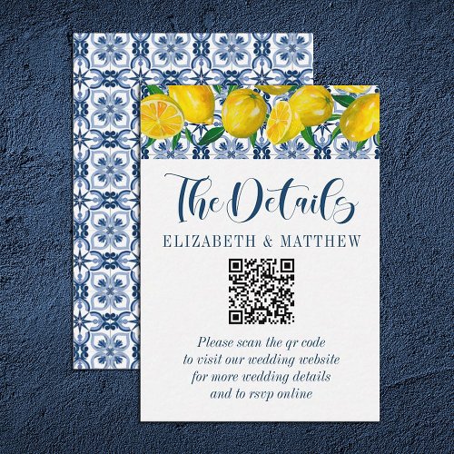 Mediterranean Lemon Wedding QR Code Wedding
