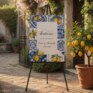 Mediterranean Lemon Wedding Welcome Sign