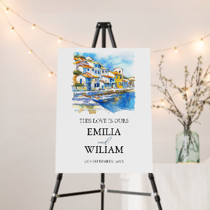 Mediterranean Lemon Wedding Welcome Sign