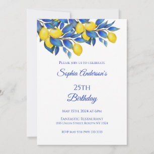 Mediterranean-Lemons- Birthday Invitation