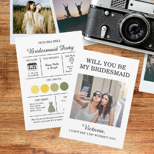 Mediterranean Lemons Blue Mosaic Tile Bridesmaid Invitation