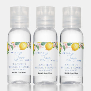 Mediterranean Lemons Blue Tiles Bridal Shower Hand Sanitizer