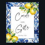 Mediterranean Lemons Bridal Shower Cards and Gifts Poster<br><div class="desc">Introducing our Mediterranean Lemons Bridal Shower Cards and Gifts Poster, a charming way to guide guests and celebrate your special day with Mediterranean elegance. Featuring vibrant lemon motifs and Mediterranean-inspired design elements, this poster is perfect for displaying near your gift table to ensure guests know where to leave their well-wishes...</div>