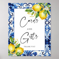 Mediterranean Lemons Bridal Shower Cards and Gifts