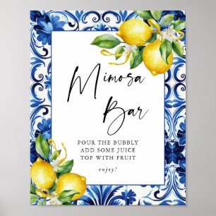 Mediterranean Lemons Bridal Shower Mimosa Bar Sign