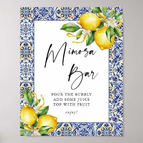 Mediterranean Lemons Bridal Shower Mimosa Bar Sign