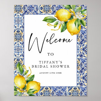 Mediterranean  Lemons Bridal Shower Welcome Sign
