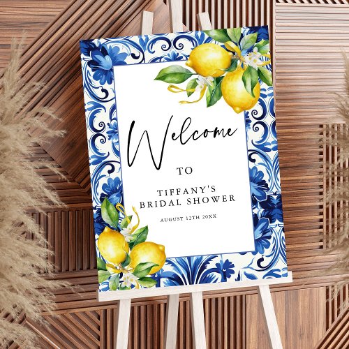 Mediterranean  Lemons Bridal Shower Welcome Sign