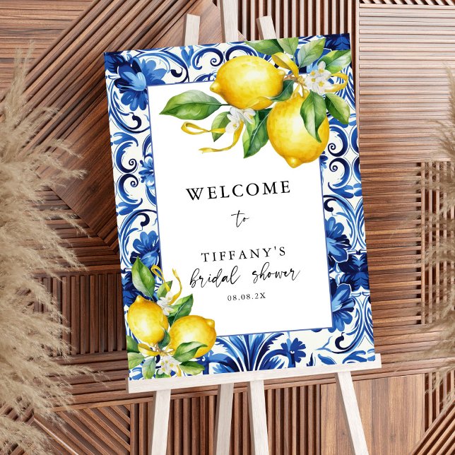 Mediterranean  Lemons Bridal Shower Welcome Sign (Creator Uploaded)