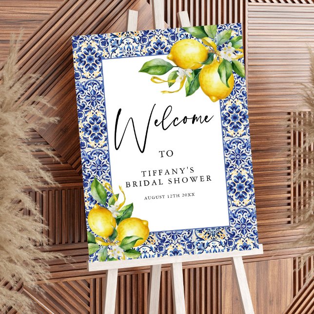 Mediterranean  Lemons Bridal Shower Welcome Sign (Creator Uploaded)