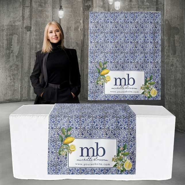 Mediterranean Lemons Business Table Runner Banner Tapestry (Mediterranean Lemons Business Table Runner Banner Tapestry)