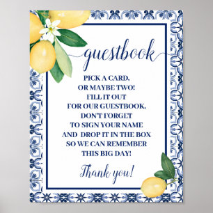 Mediterranean Lemons Guestbook Wedding Sign