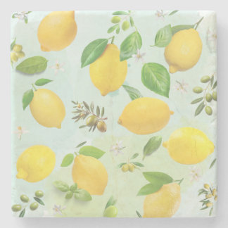 Mediterranean Lemons & Olives Stone Coaster