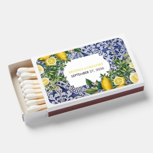 Mediterranean Lemons Portuguese Tiles Wedding  