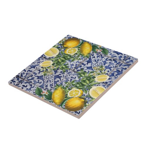 Mediterranean Lemons Summer Portuguese Tiles 