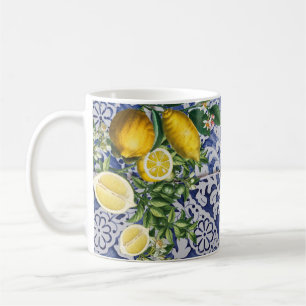 Mediterranean Lemons Summer Portuguese Tiles Coffee Mug