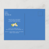 Mediterranean Lemons Ultrasound Blue Baby Shower Invitation Postcard (Back)