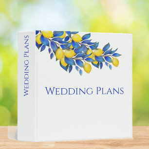 Mediterranean-Lemons-Wedding Plans- 3 Ring Binder