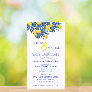 Mediterranean- Lemons- Wedding-Save the Date- Business Card