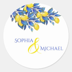 Mediterranean- Lemons-Wedding Sticker