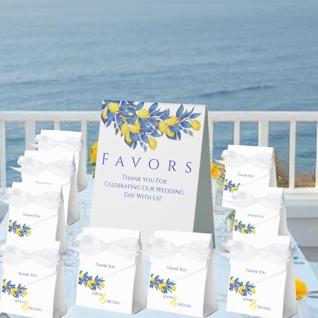 Mediterranean-Lemons-Wedding Thank you Favor Boxes (Mediterranean-Lemons-Wedding Thank you Favor Boxes)