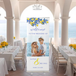 Mediterranean Lemons-Wedding Welcome Sign- Retractable Banner