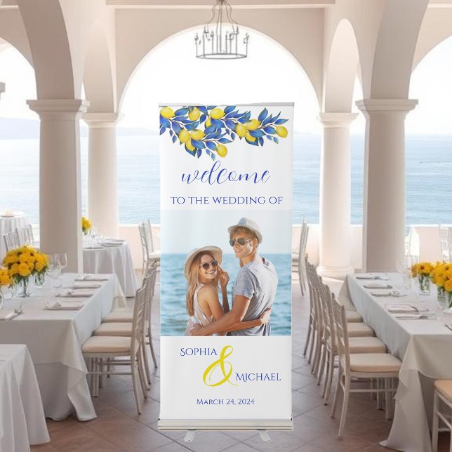 Mediterranean Lemons-Wedding Welcome Sign- Retractable Banner (Mediterranean Lemons-Wedding Welcome Sign- Retractable Banner )