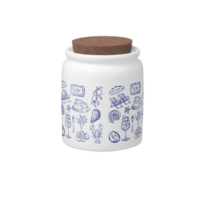 Mediterranean Life Outline Candy Jar (Front)