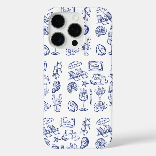  Mediterranean Life Outline Case-Mate iPhone Case (Back)