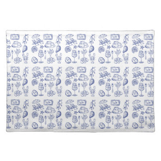 Mediterranean Life Outline Cloth Placemat