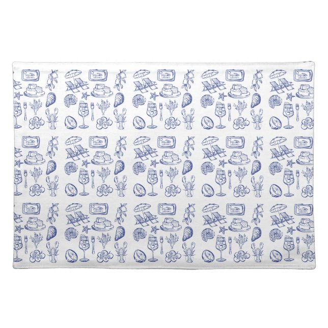 Mediterranean Life Outline Cloth Placemat (Front)