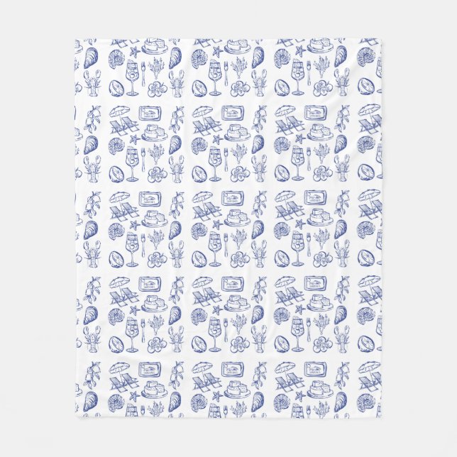 Mediterranean Life Outline Fleece Blanket (Front)