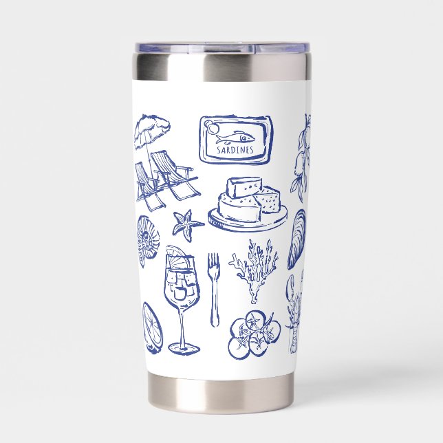  Mediterranean Life Outline Insulated Tumbler (Front)