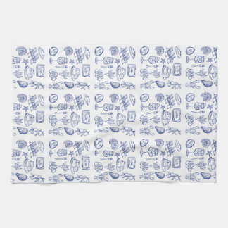 Mediterranean Life Outline Kitchen Towel