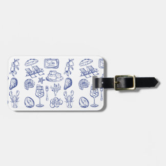 Mediterranean Life Outline Luggage Tag