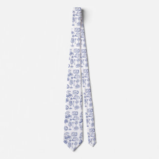 Mediterranean Life Outline Neck Tie