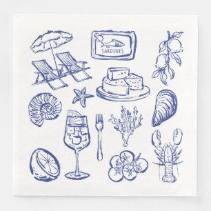  Mediterranean Life Outline Paper Dinner Napkins