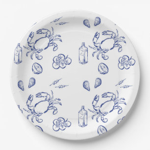 Mediterranean Life Outline Paper Plates