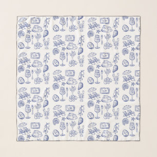  Mediterranean Life Outline Scarf