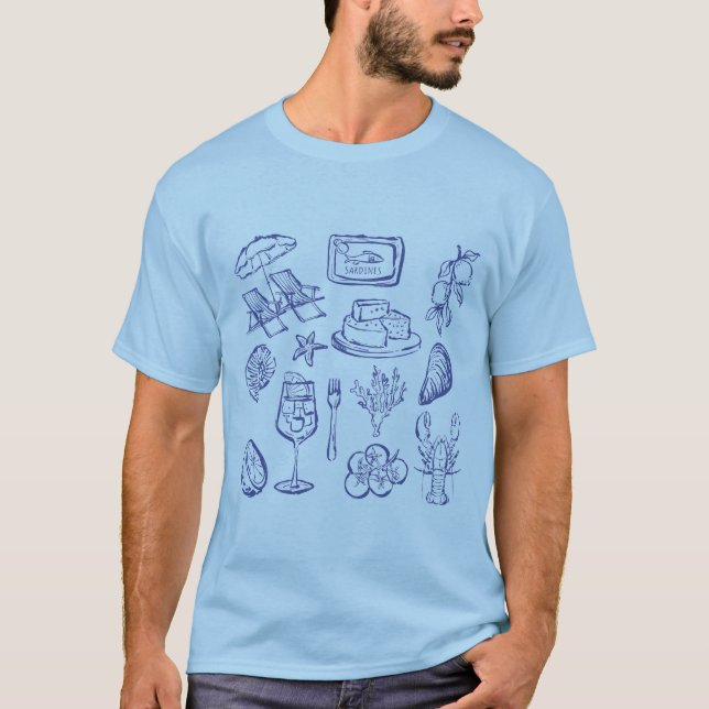 Mediterranean Life Outline T-Shirt (Front)